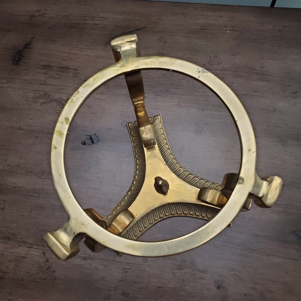 Vintage Brass Plant Stand / Candle Holder Adult's 7.5" Gold India Made MCM Decor - Picture 4 of 10